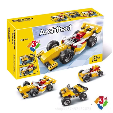 DIY 3in1 Super Racer Lego Bricks Set - 121+Pcs